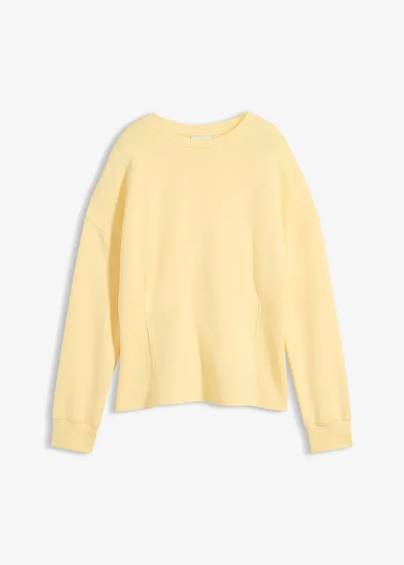 Tailliertes Scuba-Shirt in gelb von vorne - bonprix