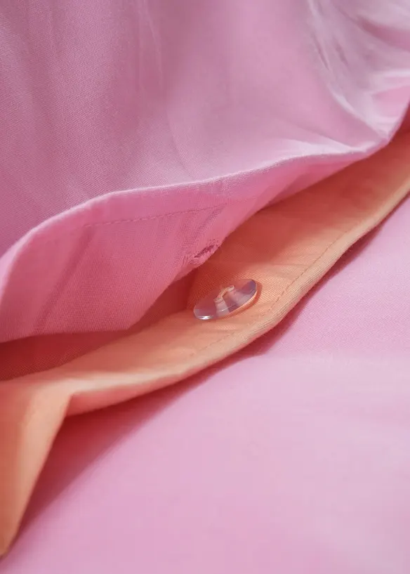 Perkal-Bettwäsche mit Reißverschluss, wendbar in rosa (Detailaufnahme) - bonprix