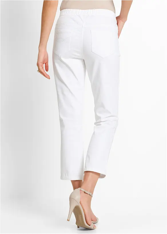 7/8 Schlupfhose mit Stretch in weiß von hinten - bonprix