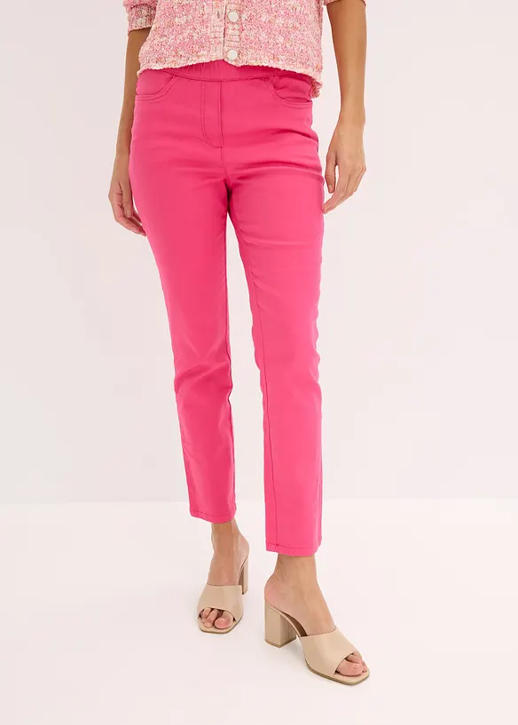 7/8 Schlupfhose mit Stretch in pink von vorne - bonprix 7/8 Schlupfhose mit Stretch in pink von vorne - bonprix