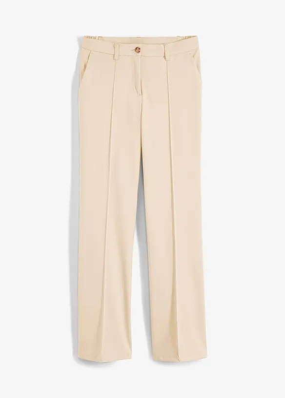 Anzugshose mit ausgestelltem Bein in beige von vorne - bonprix Anzugshose mit ausgestelltem Bein in beige von vorne - bonprix