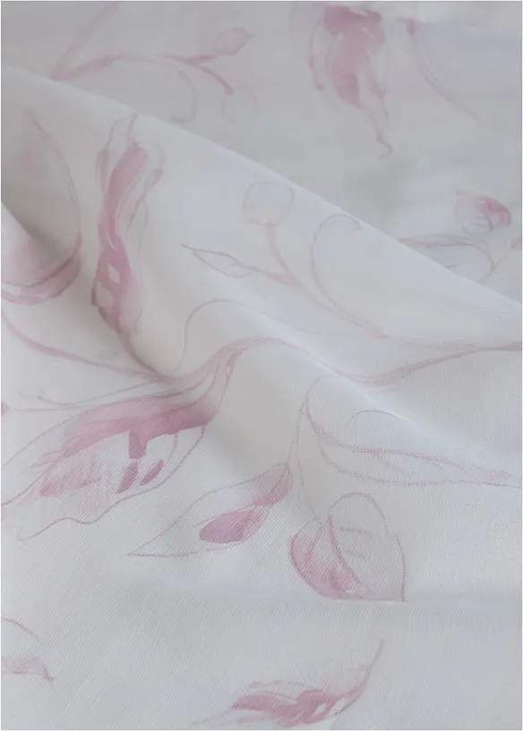 Gardine mit floralem Druck (1er Pack) in beige (Detailaufnahme) - bonprix