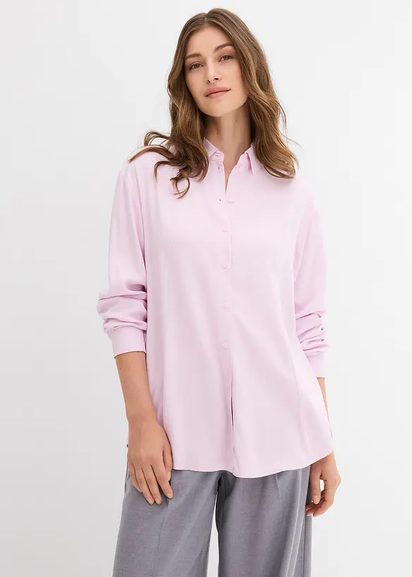 Hemdbluse aus softer Viskose in lila von vorne (im Anschnitt) - bonprix Hemdbluse aus softer Viskose in lila von vorne (im Anschnitt) - bonprix