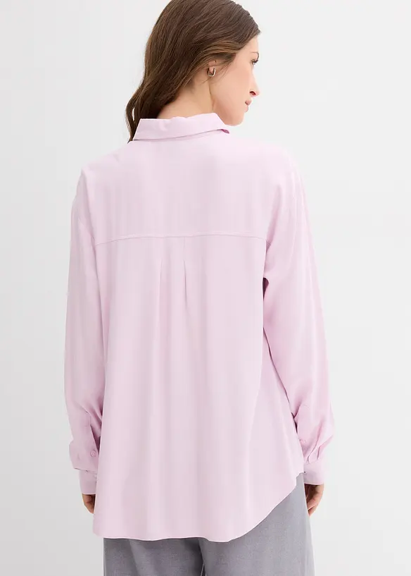 Hemdbluse aus softer Viskose in lila von hinten (im Anschnitt) - bonprix Hemdbluse aus softer Viskose in lila von hinten (im Anschnitt) - bonprix