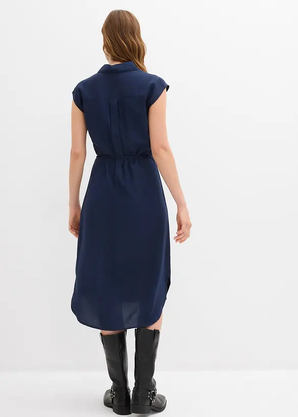 Blusenkleid aus weicher Viskose in blau von hinten (Totalaufnahme) - bonprix Blusenkleid aus weicher Viskose in blau von hinten (Totalaufnahme) - bonprix