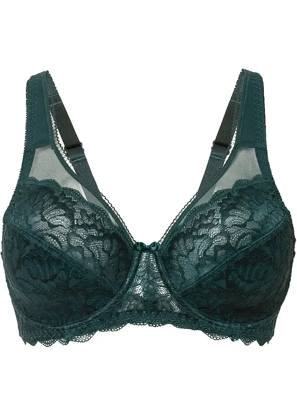 Minimizer-BH mit zarter Spitze in grün von vorne - bonprix