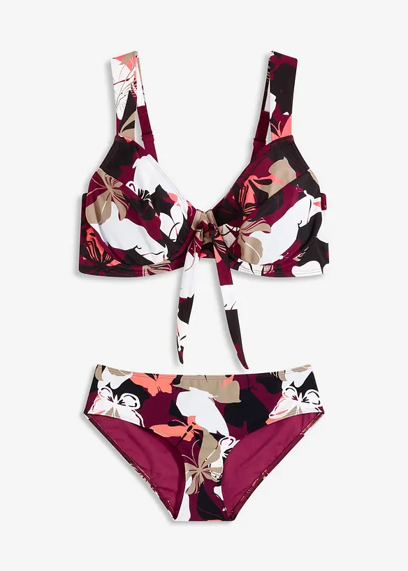 Minimizer-Bikini mit gepolsterten Trägern (2-tlg.Set) in lila von vorne - bonprix