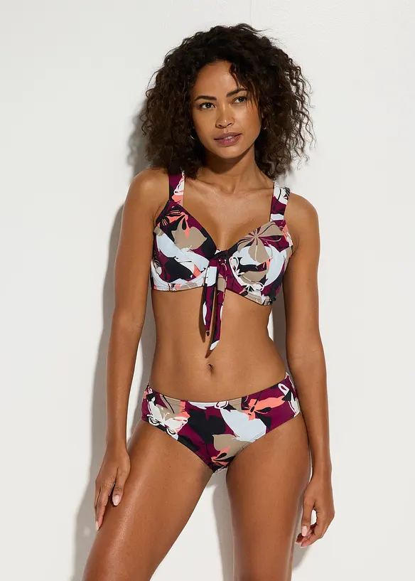 Minimizer-Bikini mit gepolsterten Trägern (2-tlg.Set) in lila von vorne (Totalaufnahme) - bonprix