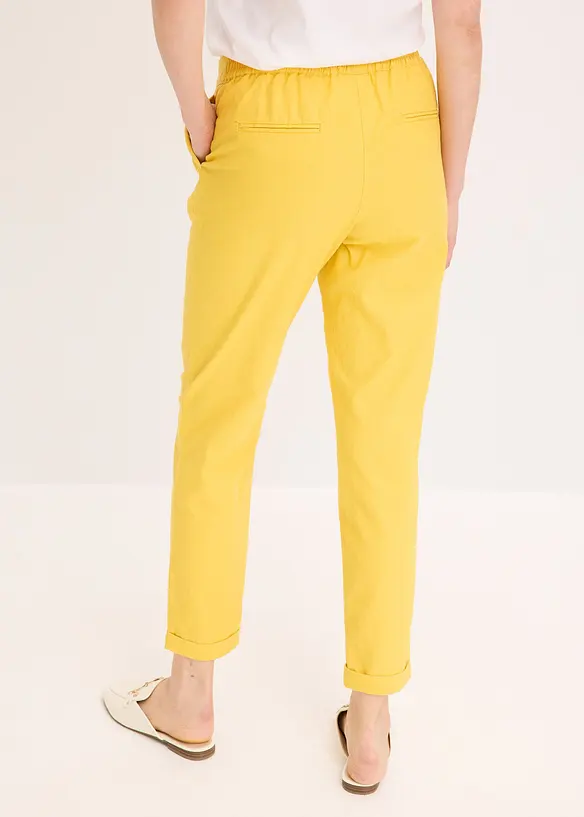 Leinenhose aus einem Leinen-Mix in gelb von hinten - bonprix Leinenhose aus einem Leinen-Mix in gelb von hinten - bonprix