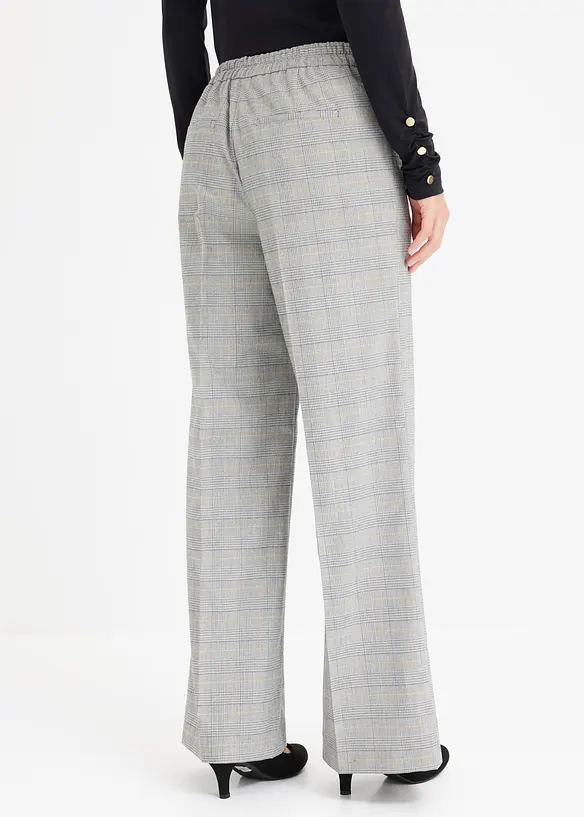 Glencheck Marlenehose mit Viskose in schwarz von hinten - bonprix Glencheck Marlenehose mit Viskose in schwarz von hinten - bonprix