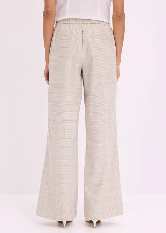 Glencheck Marlenehose mit Viskose in gelb von hinten - bonprix Glencheck Marlenehose mit Viskose in gelb von hinten - bonprix
