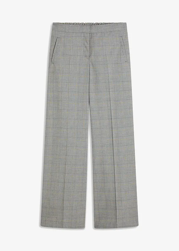 Glencheck Marlenehose mit Viskose in schwarz von vorne - bonprix Glencheck Marlenehose mit Viskose in schwarz von vorne - bonprix