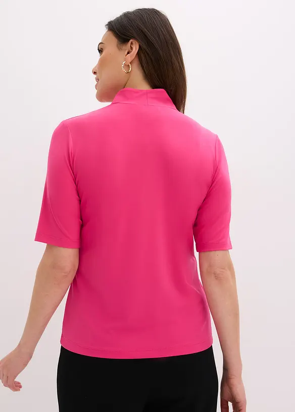 Shirt mit Kelchkragen in pink von hinten (im Anschnitt) - bonprix