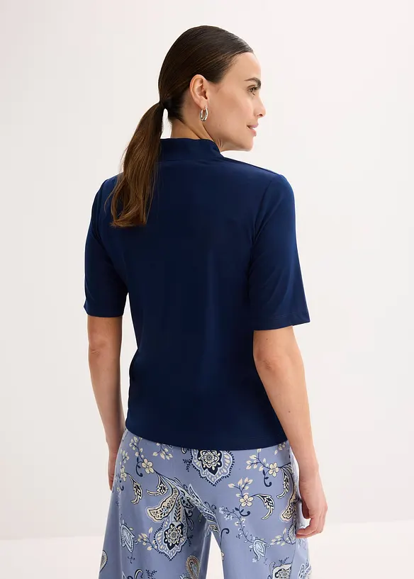 Shirt mit Kelchkragen in blau von hinten (im Anschnitt) - bonprix Shirt mit Kelchkragen in blau von hinten (im Anschnitt) - bonprix