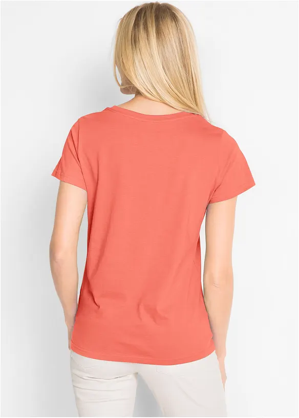 Rundhals-Shirt (5erPack) in orange von hinten (im Anschnitt) - bonprix Rundhals-Shirt (5erPack) in orange von hinten (im Anschnitt) - bonprix
