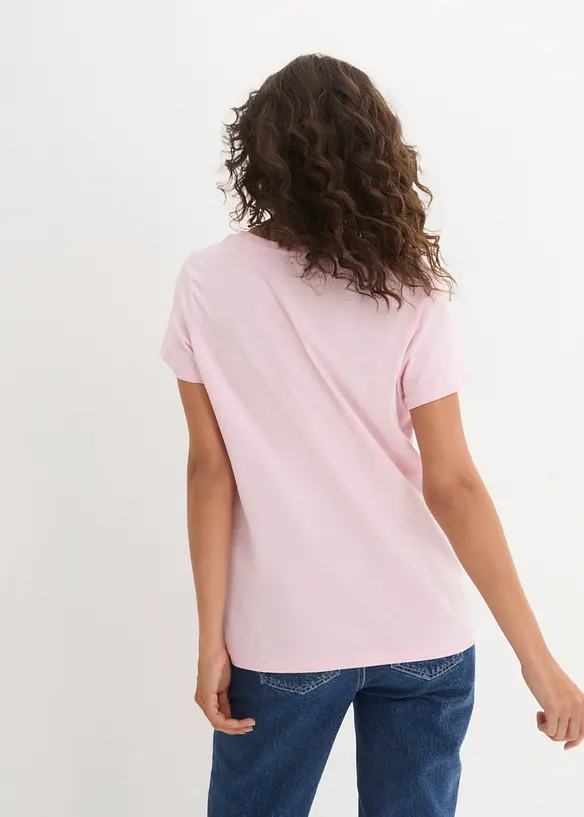 Rundhals-Shirt (5erPack) in rosa von hinten (im Anschnitt) - bonprix Rundhals-Shirt (5erPack) in rosa von hinten (im Anschnitt) - bonprix
