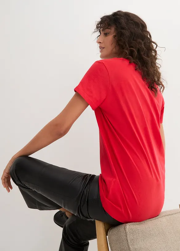 Rundhals-Shirt (5erPack) in rot von hinten (im Anschnitt) - bonprix Rundhals-Shirt (5erPack) in rot von hinten (im Anschnitt) - bonprix