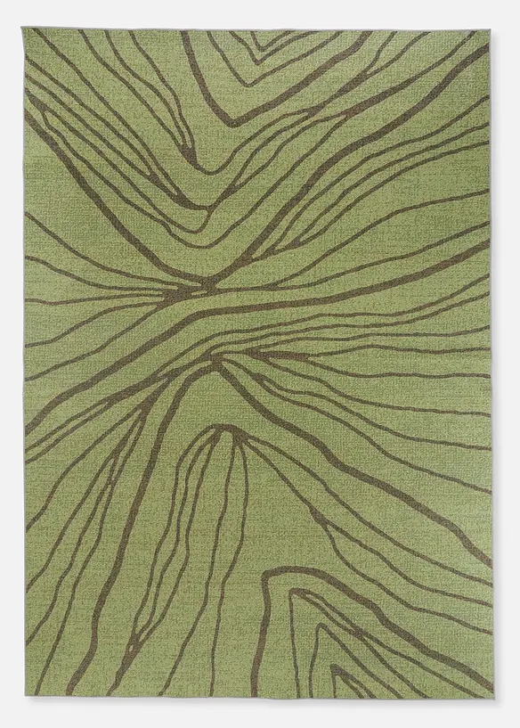 Waschbarer In-und Outdoor Teppich mit moderner Musterung in grün von vorne - bonprix