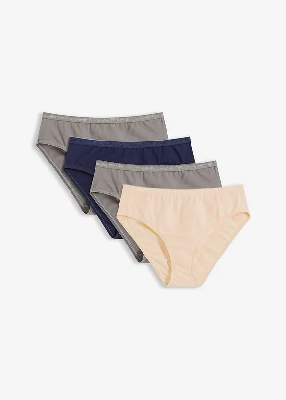 Maxislip (4er Pack) in grau von vorne - bonprix
