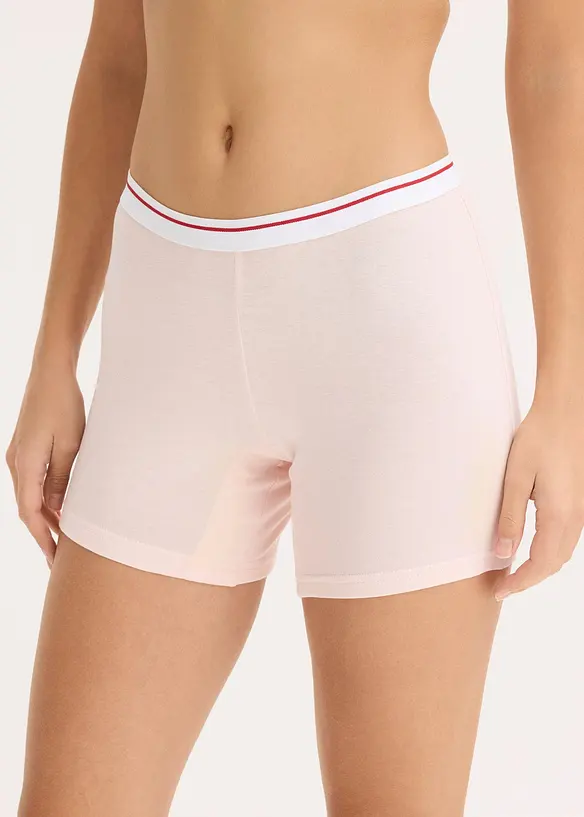 Damenboxer mittellang mit komfortabler Baumwolle (4er Pack) in rosa von vorne - bonprix