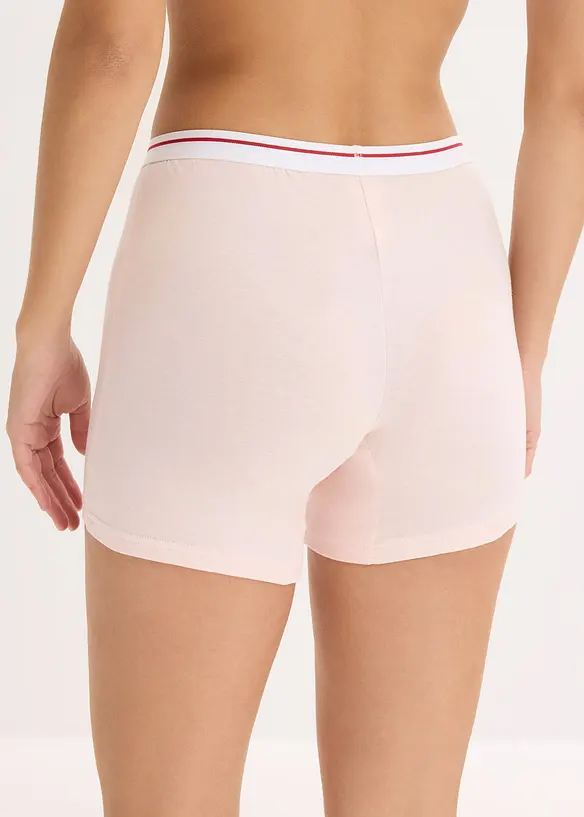 Damenboxer mittellang mit komfortabler Baumwolle (4er Pack) in rosa von hinten - bonprix