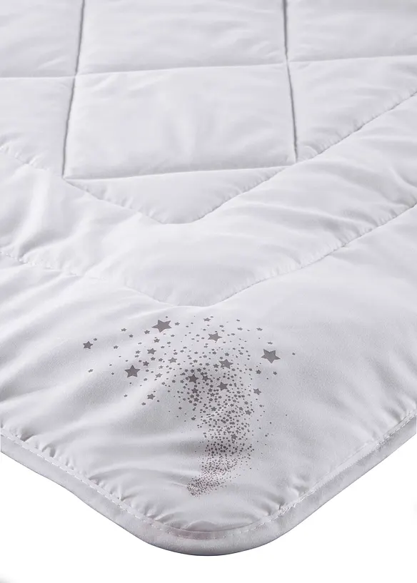 RIBECO Microfaser Bettdecke leicht in weiß (Detailaufnahme) - RIBECO