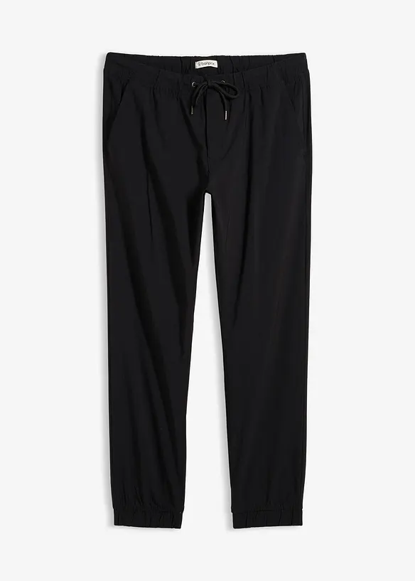 Relaxed Fit Schlupfhose, Straight in schwarz von vorne - bonprix