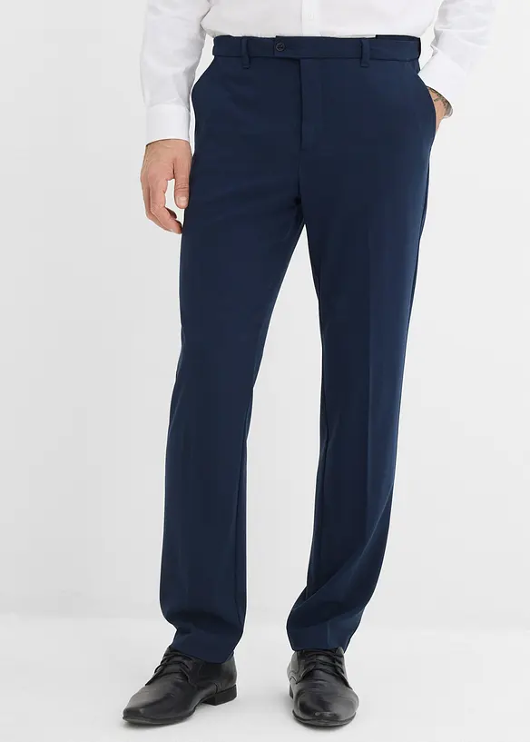 Baukasten Stretch-Anzughose mit Dehnbund in Modern Fit in blau von vorne - bonprix
