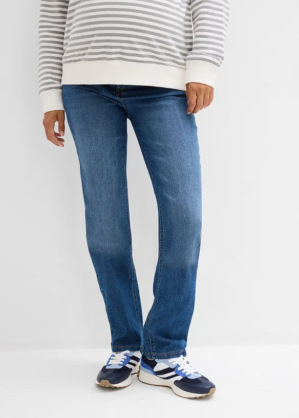 2-in-1 Umstandsjeans für die Schwangerschaft und danach, Straight in blau von vorne - bonprix