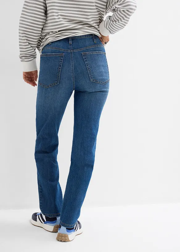 2-in-1 Umstandsjeans für die Schwangerschaft und danach, Straight in blau von hinten - bonprix