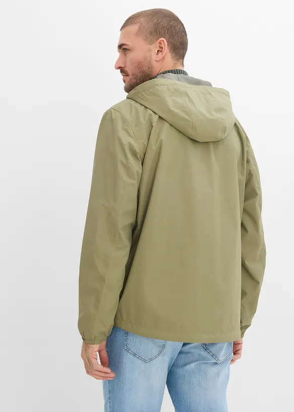 Wasserdichte Regenjacke in grün von hinten (im Anschnitt) - bonprix