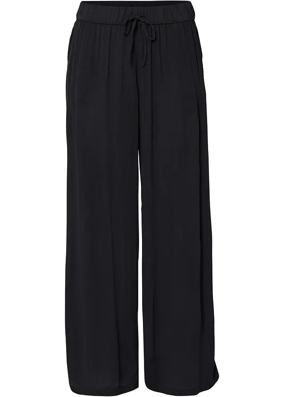 Schlupfhose aus softer Viskose in schwarz von vorne - bonprix