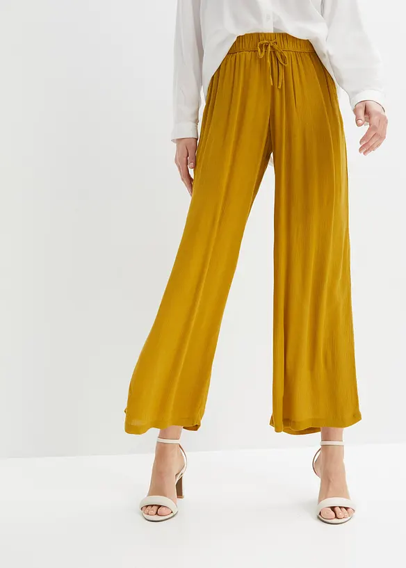 Schlupfhose aus softer Viskose in gelb von vorne - bonprix Schlupfhose aus softer Viskose in gelb von vorne - bonprix