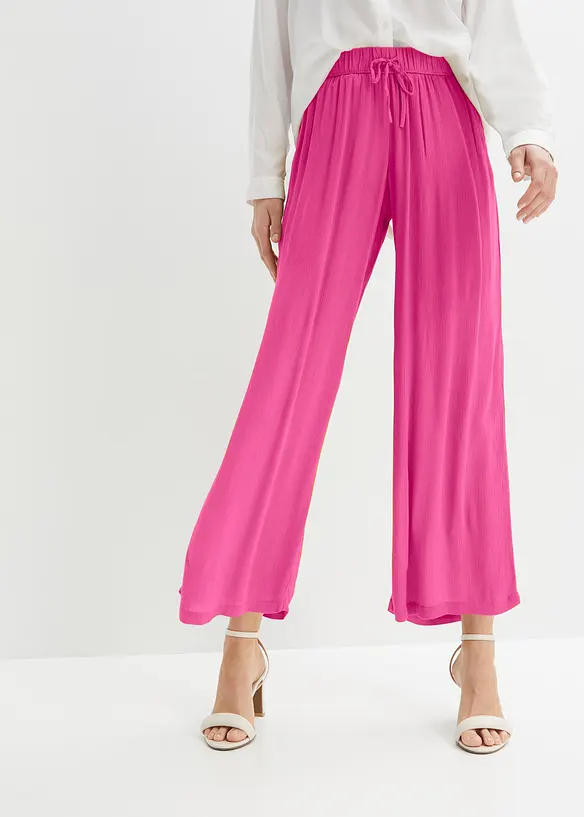 Schlupfhose aus softer Viskose in pink von vorne - bonprix
