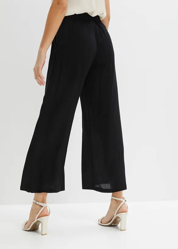 Schlupfhose aus softer Viskose in schwarz von hinten - bonprix