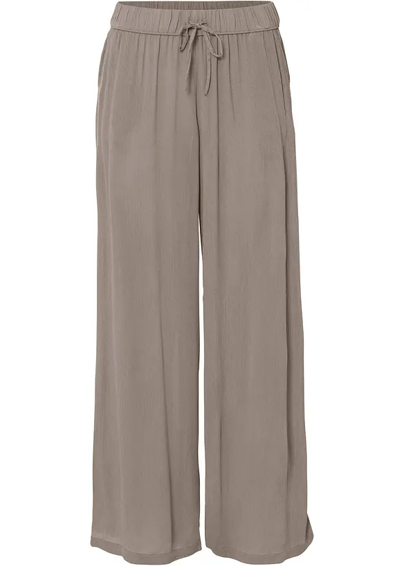 Schlupfhose aus softer Viskose in braun - bonprix