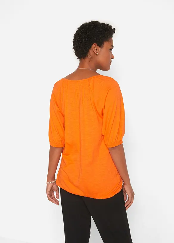 Shirt aus reiner Bio-Baumwolle in orange von hinten (im Anschnitt) - bonprix