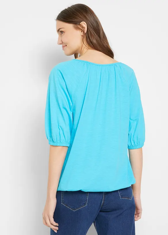 Shirt aus reiner Bio-Baumwolle in blau von hinten (im Anschnitt) - bonprix