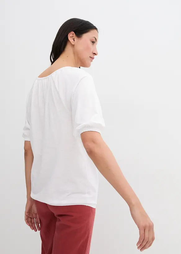 Shirt aus reiner Bio-Baumwolle in weiß von hinten (im Anschnitt) - bonprix