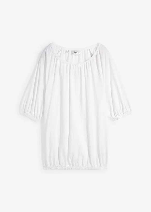 Shirt aus reiner Bio-Baumwolle in weiß von vorne - bonprix