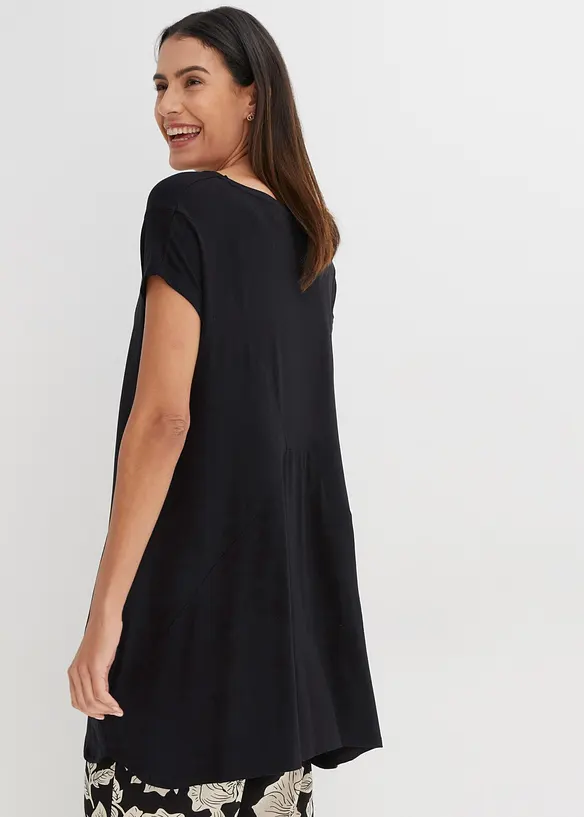 Longshirt in schwarz von hinten (im Anschnitt) - bonprix