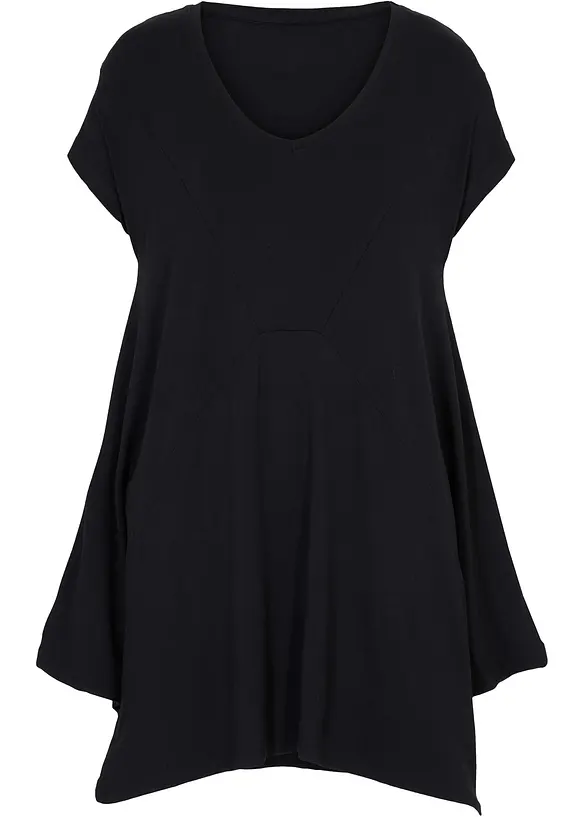 Longshirt in schwarz von vorne - bonprix