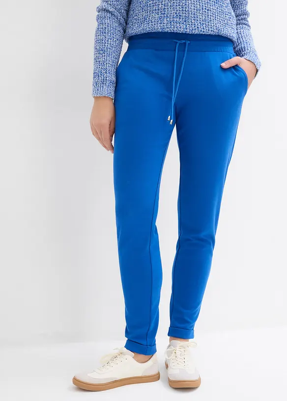 Schlupfhose aus bequemen Punto di Roma in blau von vorne - bonprix