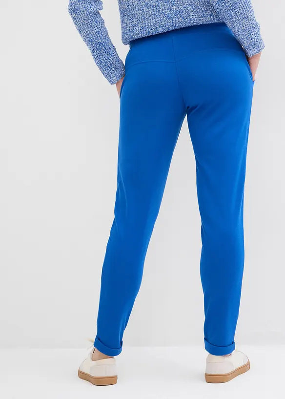 Schlupfhose aus bequemen Punto di Roma in blau von hinten - bonprix