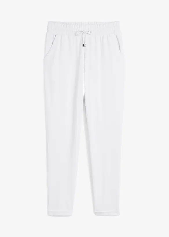 Schlupfhose aus bequemen Punto di Roma in weiß von vorne - bonprix
