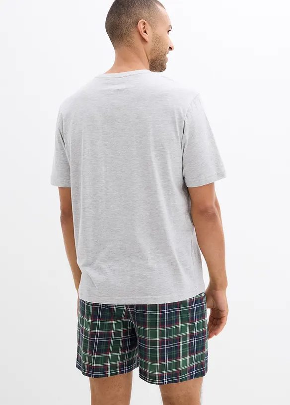 Shorty, kurzarm mit Tasche in weiß von hinten (Totalaufnahme) - bonprix