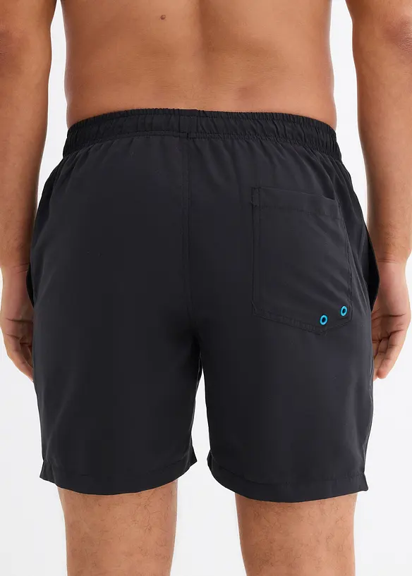 Badeshorts mit Print in schwarz von hinten - bonprix