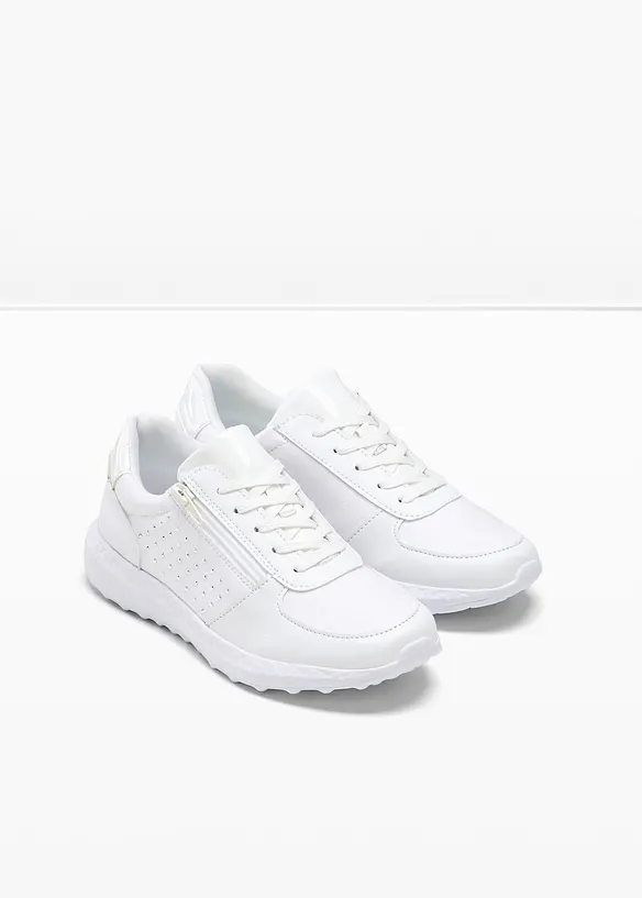 Sneaker mit Glitzersteinen in weiß - bonprix