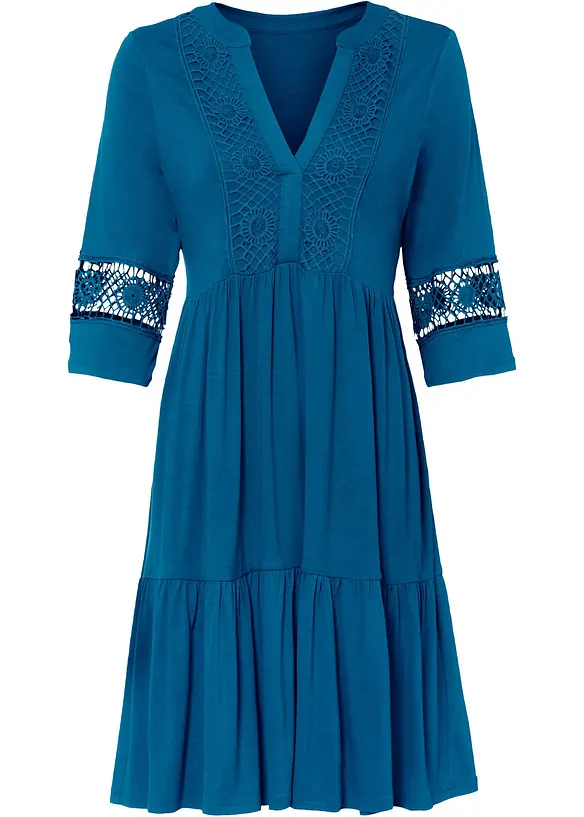 Tunika-Kleid aus softer Viskose in blau von vorne - bonprix Tunika-Kleid aus softer Viskose in blau von vorne - bonprix