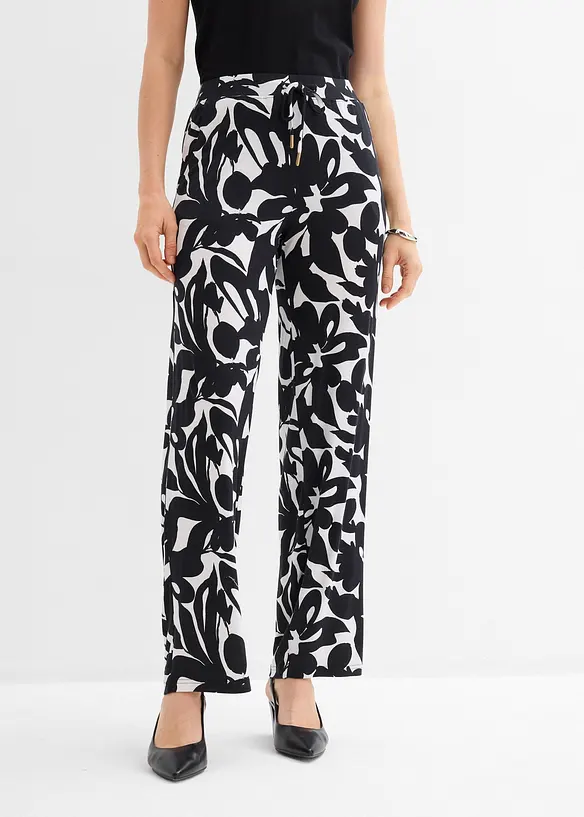 Jersey-Hose aus Viskose-Mix in schwarz von vorne - bonprix